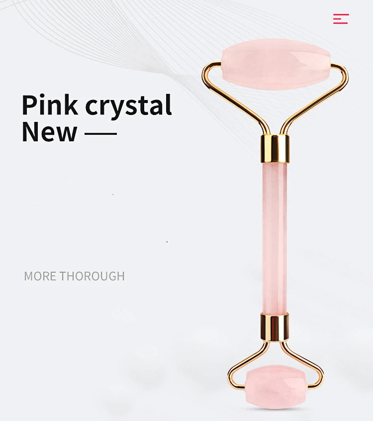 High-quality Quartz Jade Roller Massager For Face Body Anti-aging Natural Stone Guasha Scraper Massage tools