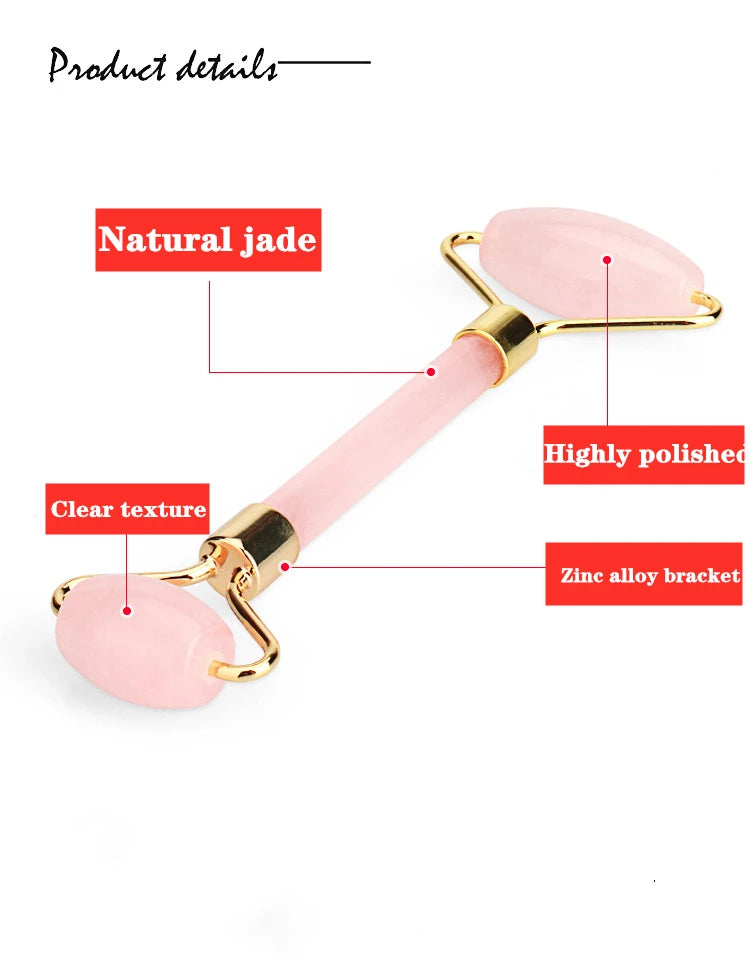 High-quality Quartz Jade Roller Massager For Face Body Anti-aging Natural Stone Guasha Scraper Massage tools