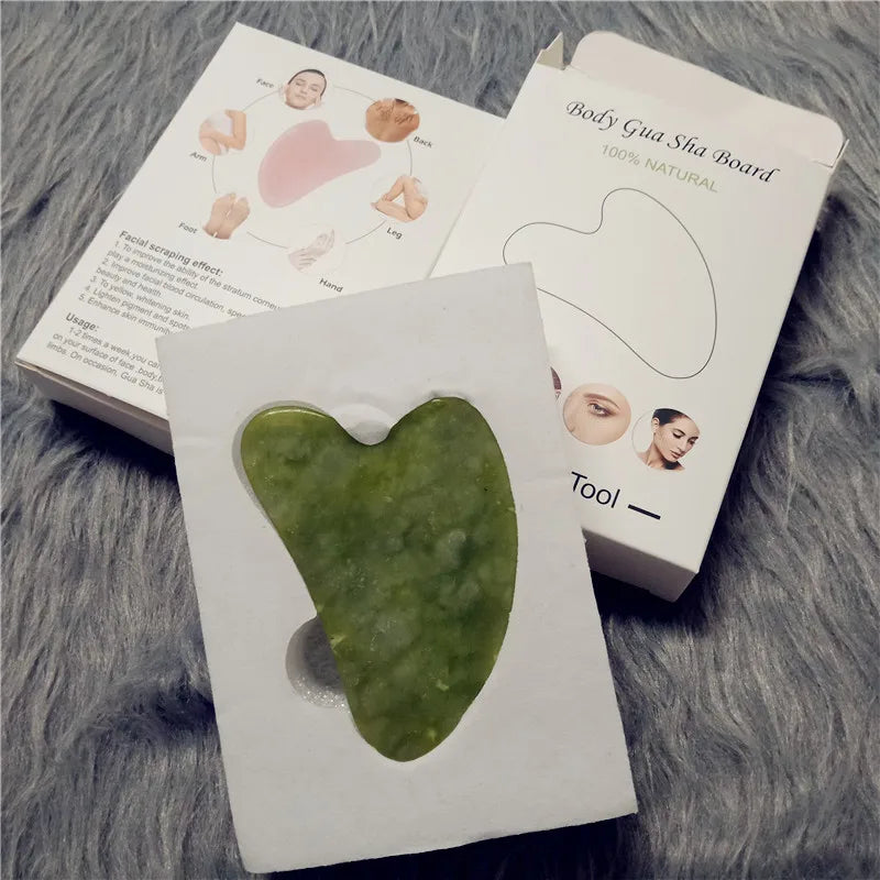 High-quality Quartz Jade Roller Massager For Face Body Anti-aging Natural Stone Guasha Scraper Massage tools