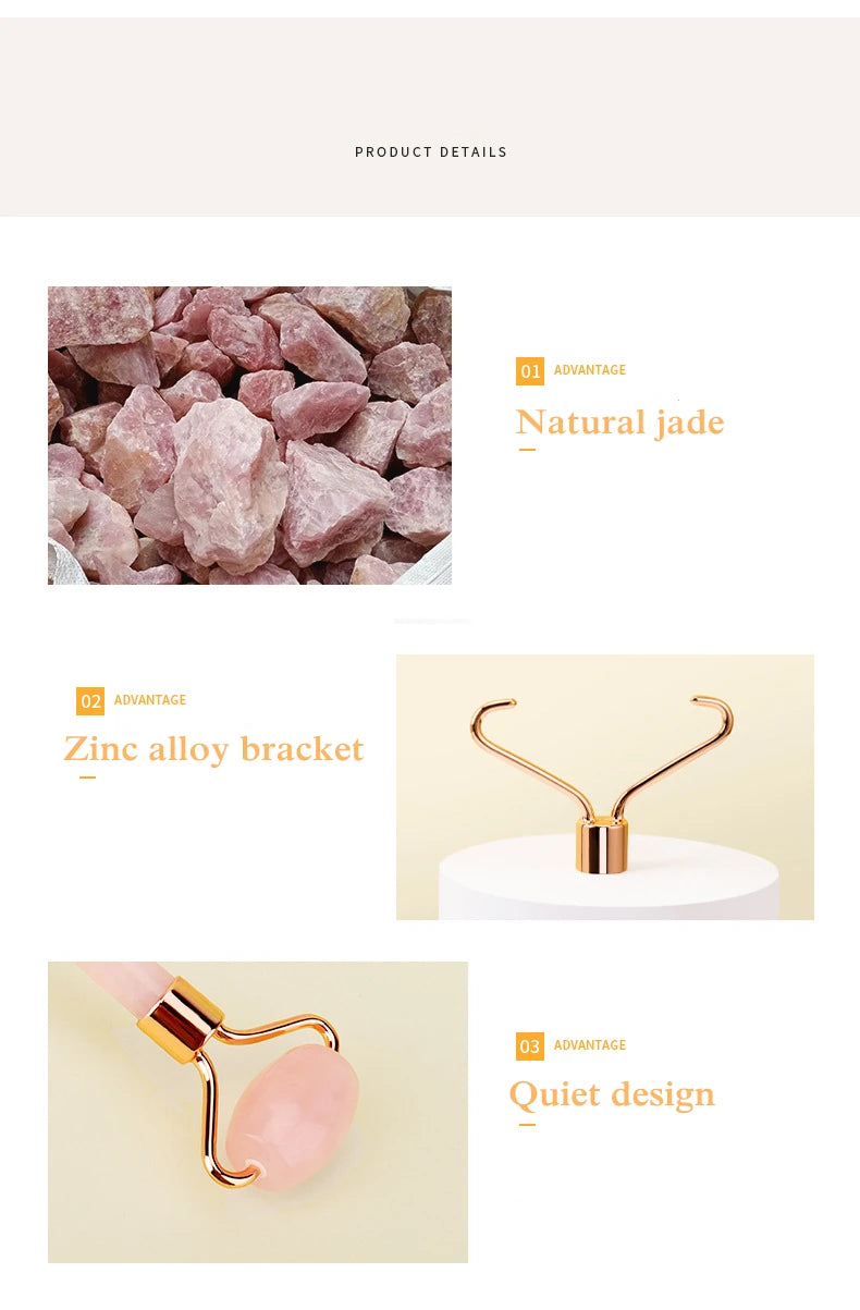 High-quality Quartz Jade Roller Massager For Face Body Anti-aging Natural Stone Guasha Scraper Massage tools