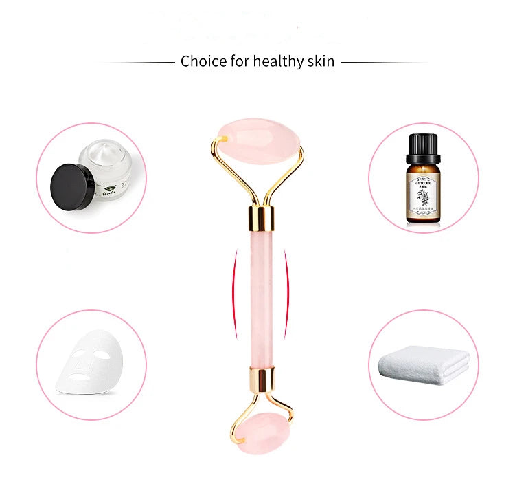 High-quality Quartz Jade Roller Massager For Face Body Anti-aging Natural Stone Guasha Scraper Massage tools