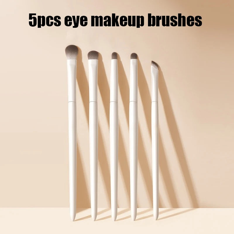 5/6/8/10pcs Natural Eye Makeup Brushes Set Detail Eyeshadow Brush Makeup Brush White Ultra Soft Eyeshadow Eyeliner Makeup Tool