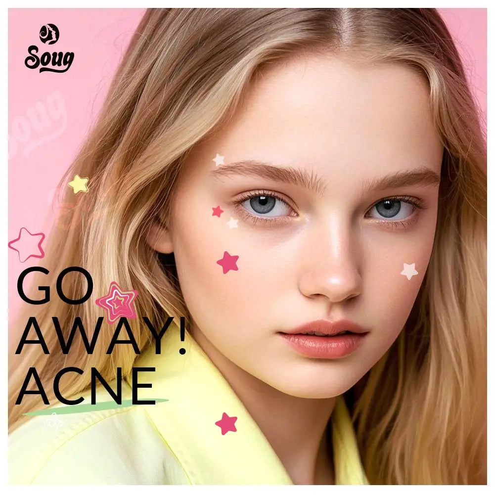 SOUG 240Pcs Cute Star Acne/Pimple Patch Acne Treatment Stickers Invisible Acne Stars Cover Face Spot Removal Pimple Skin Care