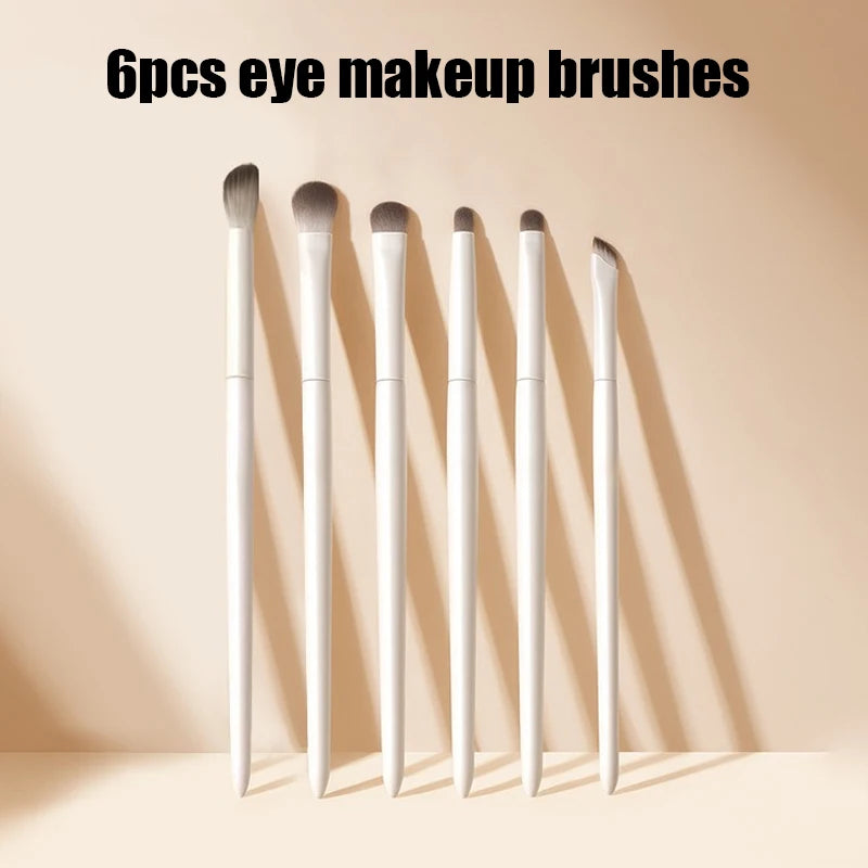 5/6/8/10pcs Natural Eye Makeup Brushes Set Detail Eyeshadow Brush Makeup Brush White Ultra Soft Eyeshadow Eyeliner Makeup Tool