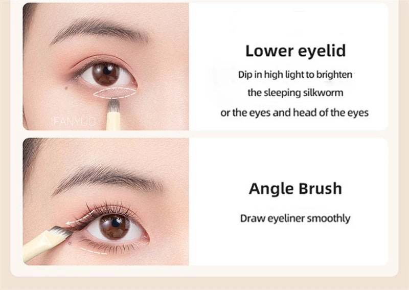 5/6/8/10pcs Natural Eye Makeup Brushes Set Detail Eyeshadow Brush Makeup Brush White Ultra Soft Eyeshadow Eyeliner Makeup Tool