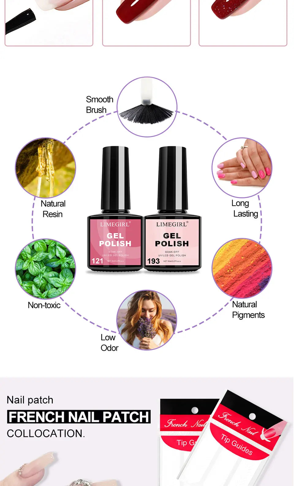 LIMEGIRL Gel Nail Polish Kit UV Soaking Gel Primer Polish Manicure Kit with UV LED Lamp Dryer Semi-Permanent Gel Varnish Kit