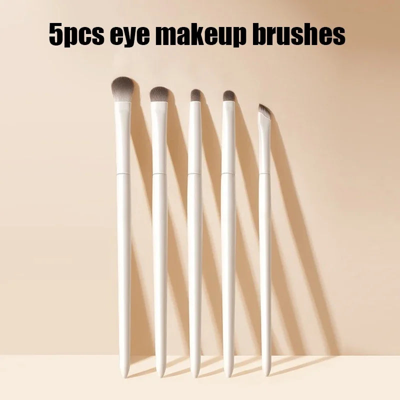 5/6/8/10pcs Natural Eye Makeup Brushes Set Detail Eyeshadow Brush Makeup Brush White Ultra Soft Eyeshadow Eyeliner Makeup Tool