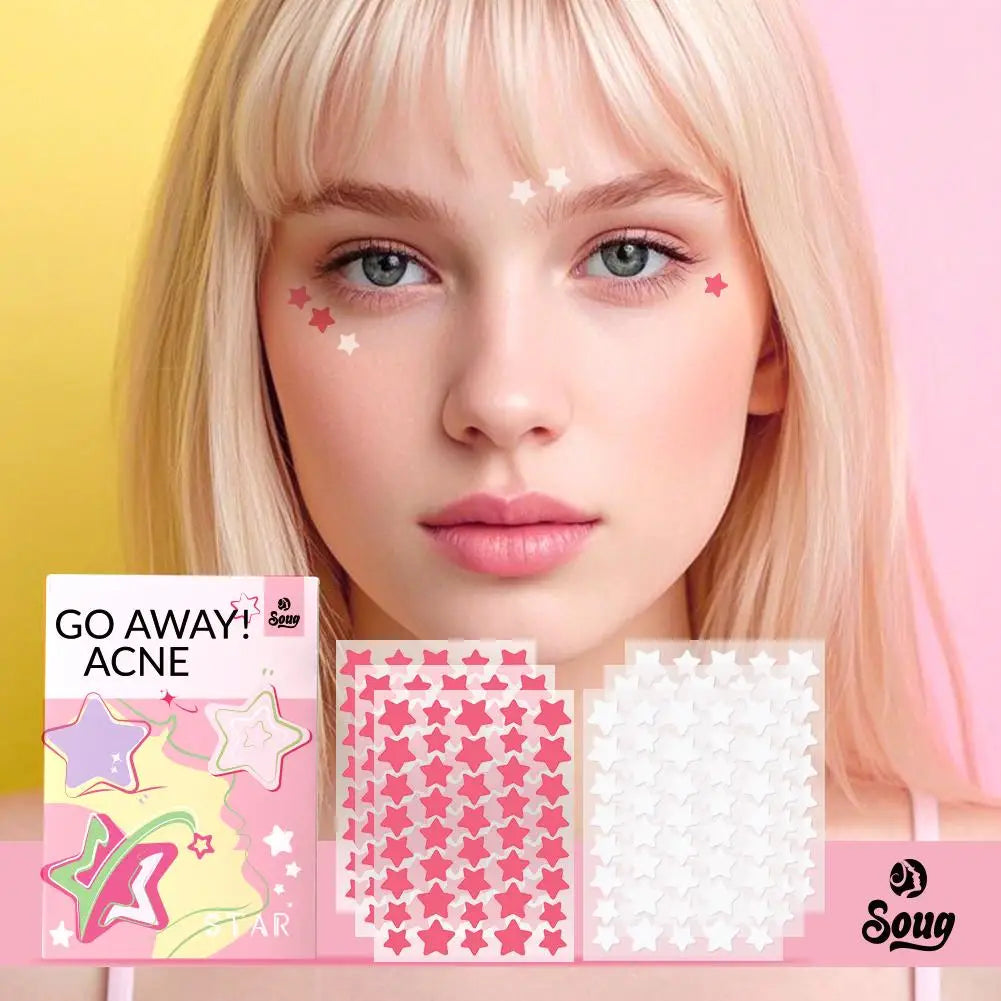 SOUG 240Pcs Cute Star Acne/Pimple Patch Acne Treatment Stickers Invisible Acne Stars Cover Face Spot Removal Pimple Skin Care