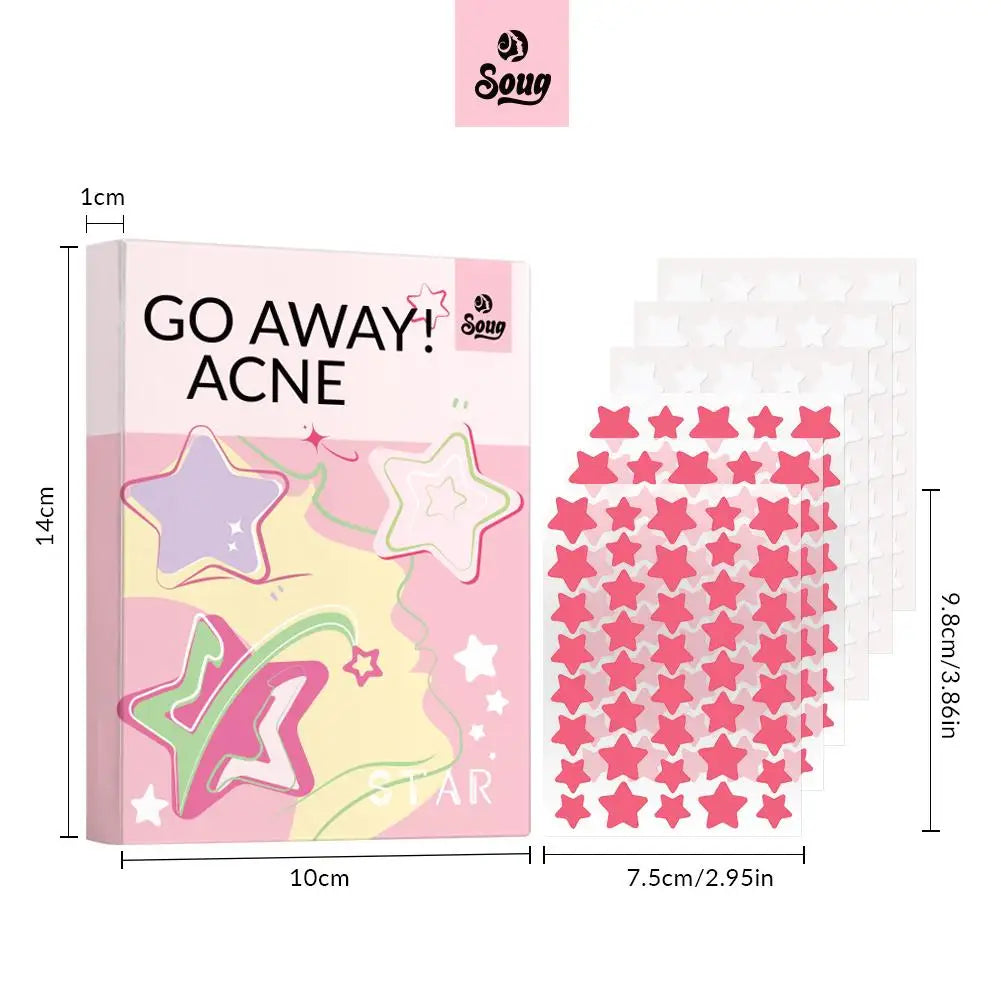 SOUG 240Pcs Cute Star Acne/Pimple Patch Acne Treatment Stickers Invisible Acne Stars Cover Face Spot Removal Pimple Skin Care