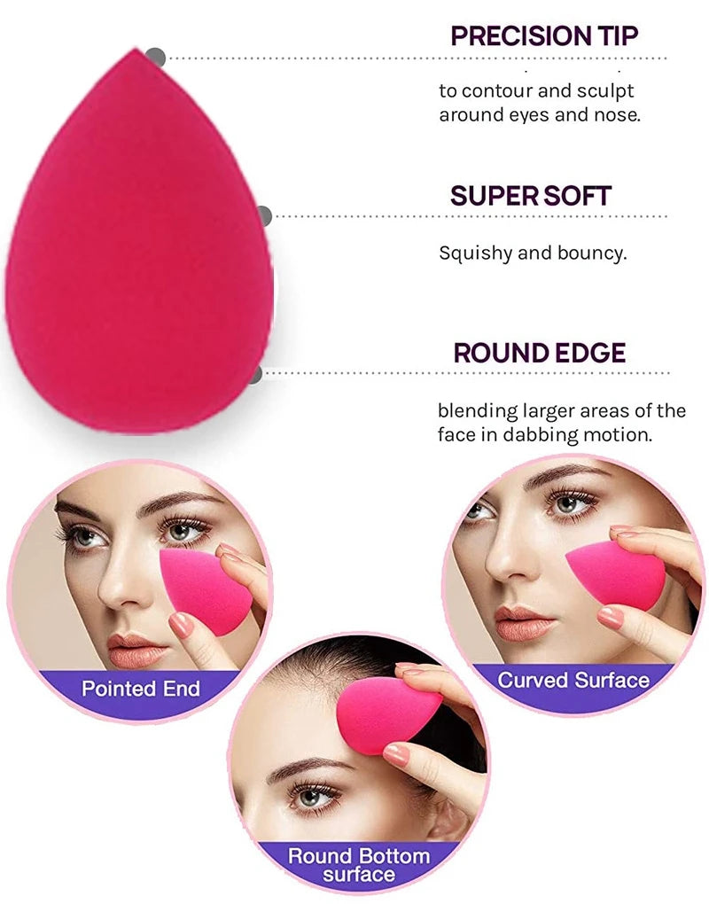 6Pcs Mini Makeup Sponge Powder Puff Beauty Sponge for Makeup Concealer Liquid Foundation Face Cosmetic Puff Make Up Sponge